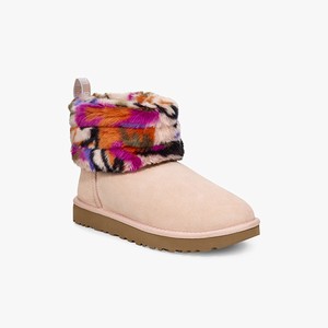 Ugg Fluff Mini Quilted Motlee Klassiska Stövlar Dam Rosa (048937KCZ)